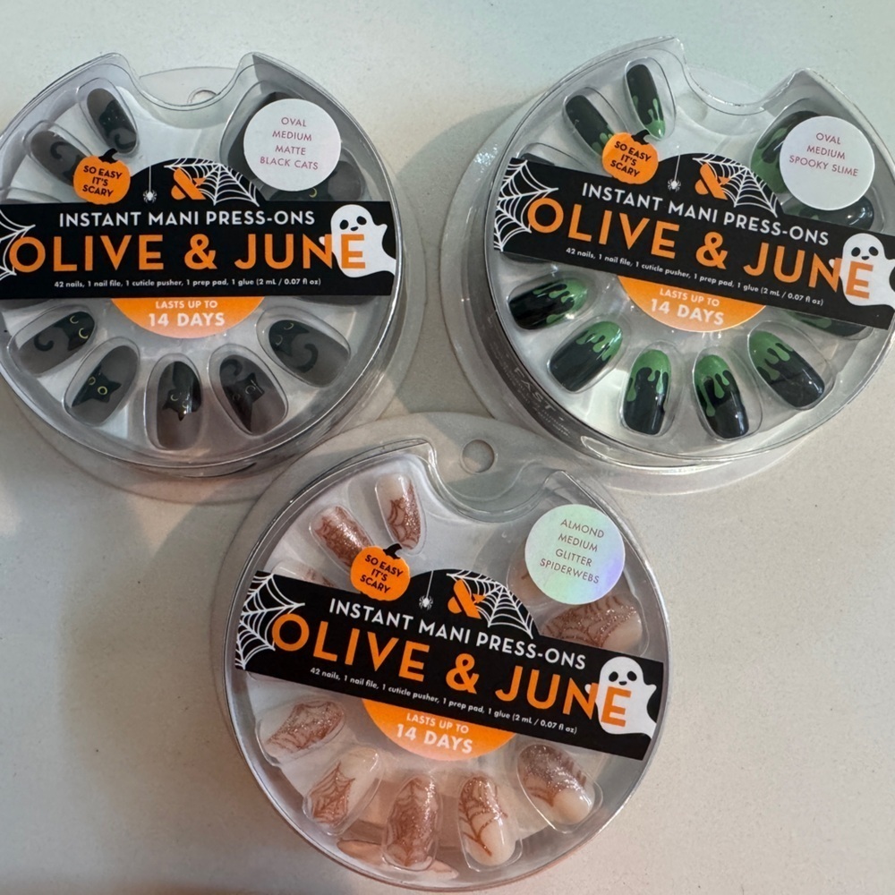 Brand new in box sealed olive and June Halloween nail manicure set - pack of 3!